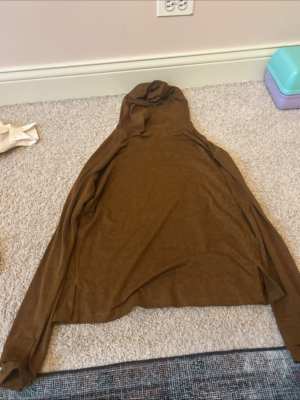 Athleta Brown Long Sleeve Hooded Top